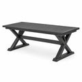 Gartentisch aus schwarzem Metall im Industrie-Stil, 180 × 90 × 75 cm