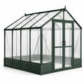 Freistehendes Aluminium-Gewächshaus mit Polycarbonatplatten, 192 × 192 × 195 cm, Dunkelgrün/Transparent