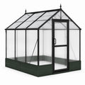 Freistehendes Pflanzenhaus aus Metall und Polycarbonat, 240 × 180 × 230 cm, Schwarz/Transparent/Dunkelgrün