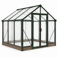 Gewächshaus 190 × 130 × 200 cm mit Polycarbonatplatten und Doppeltür, Dunkelgrün