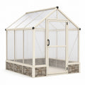 Gewächshaus aus Aluminium, Weiß, mit transparenten Polycarbonatplatten, 190 x 190 x 195 cm