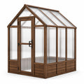Holz-Gewächshaus 180 × 120 × 200 cm Braun/Transparent mit Polycarbonatplatten und Drehtür
