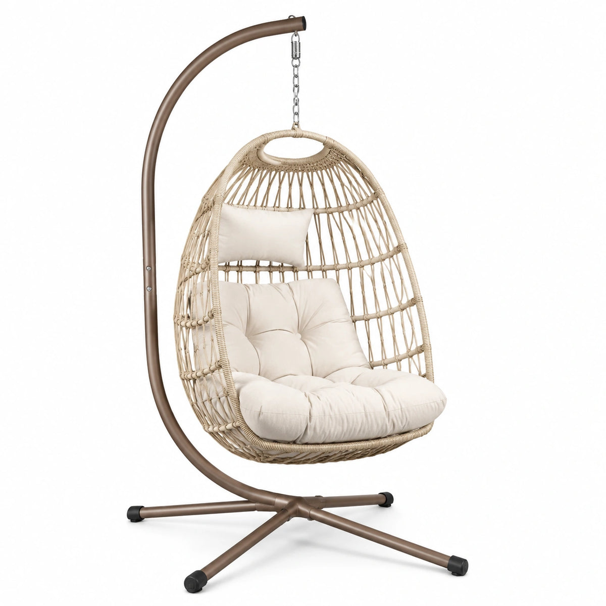 Boho-Design mit Stahlgestell, 120 × 100 × 195 cm, Beige/Braun